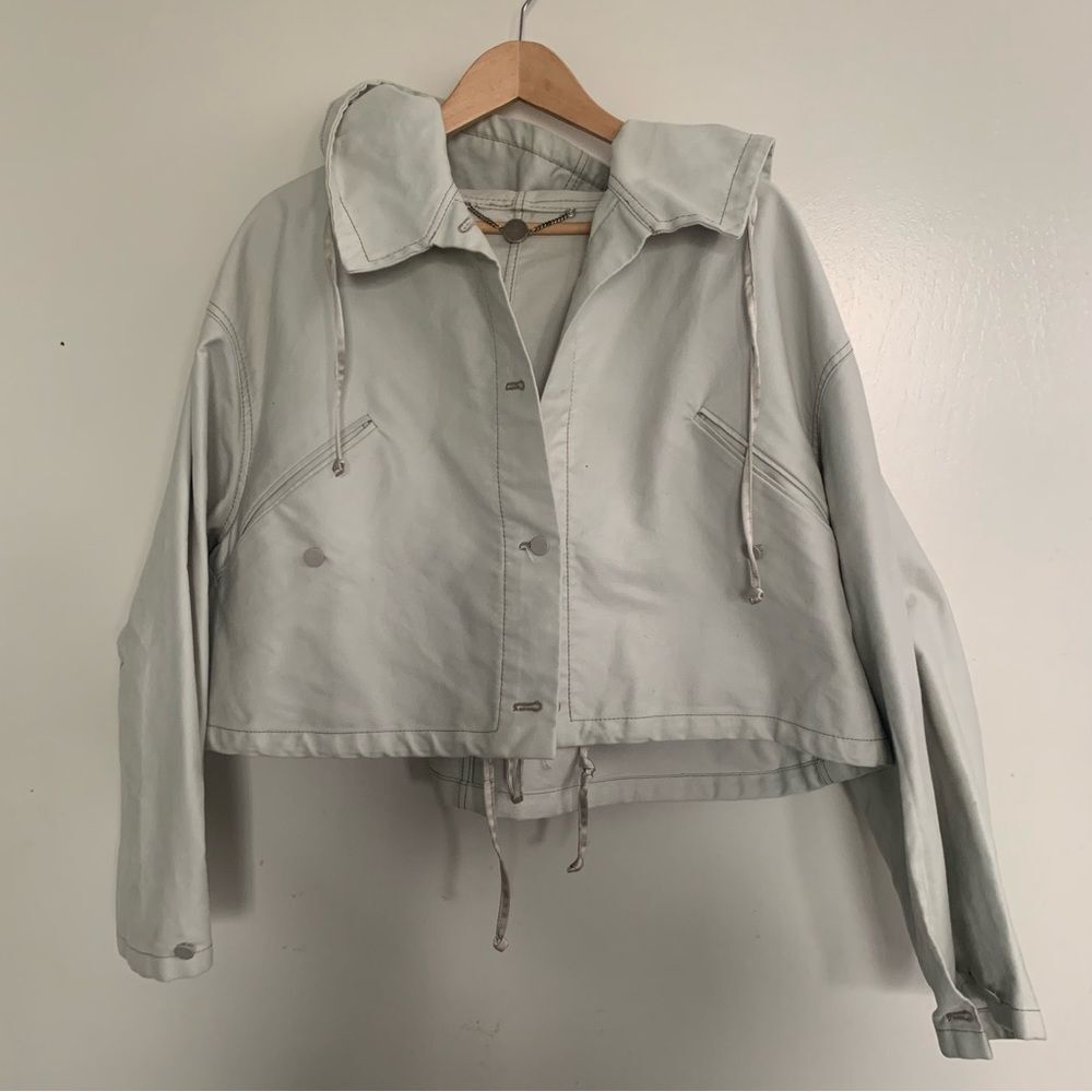 Stella McCartney oversize jacket with hoodie beige color in a heavy cotton sz 38